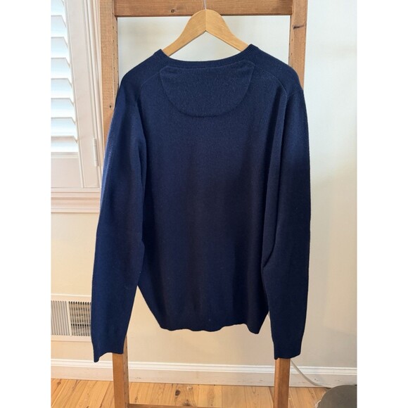 Nordstrom 100% Cashmere Sweater Mens Size XL Navy V-Neck Mens Shop - Picture 2 of 3